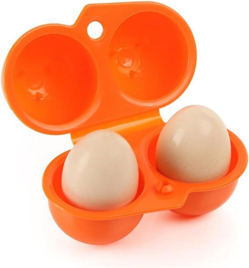 Eierhouder Eierbox Camping en picknick Schokbestendig ontwerp Voor 2 eieren Oranje