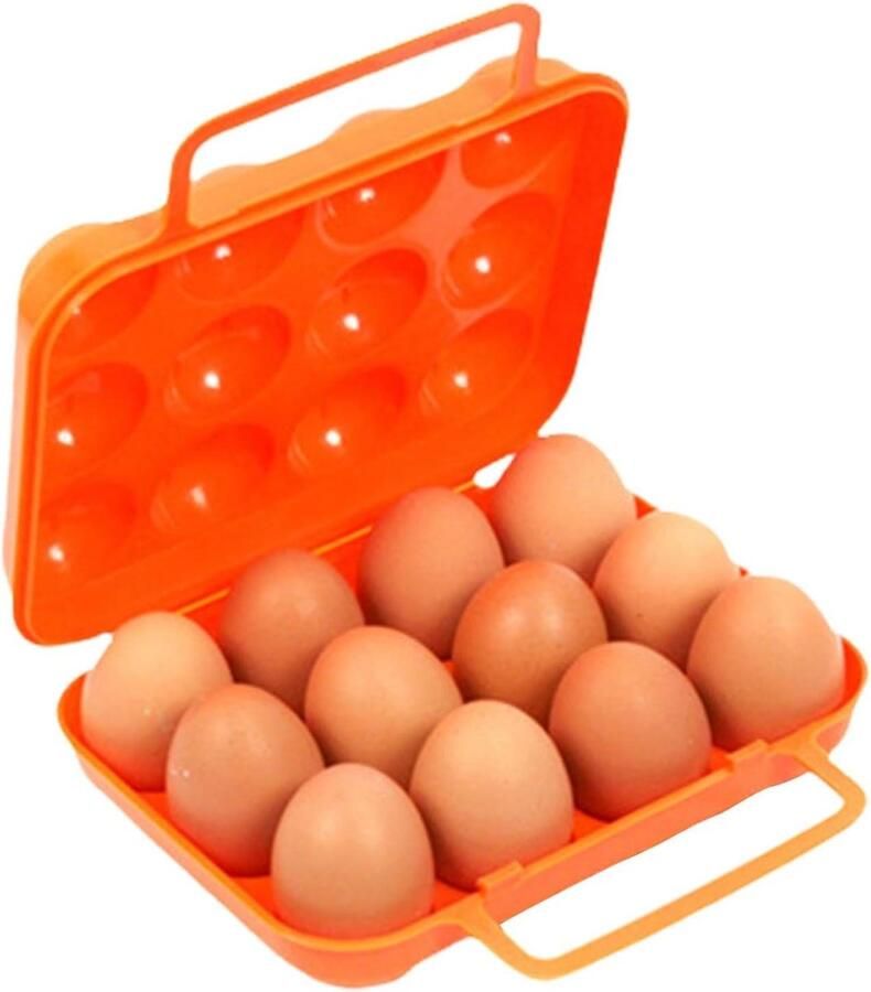 Eierhouder Eierbox draagbaar Kamperen en picknicken Innovatief dubbel vak 12 eieren Meerdere kleuren
