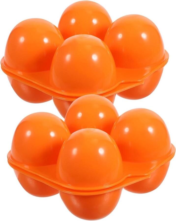 Eierhouder Eierdoos Eierbak Keuken Organiseren Met Deksel 4 Eieren Oranje