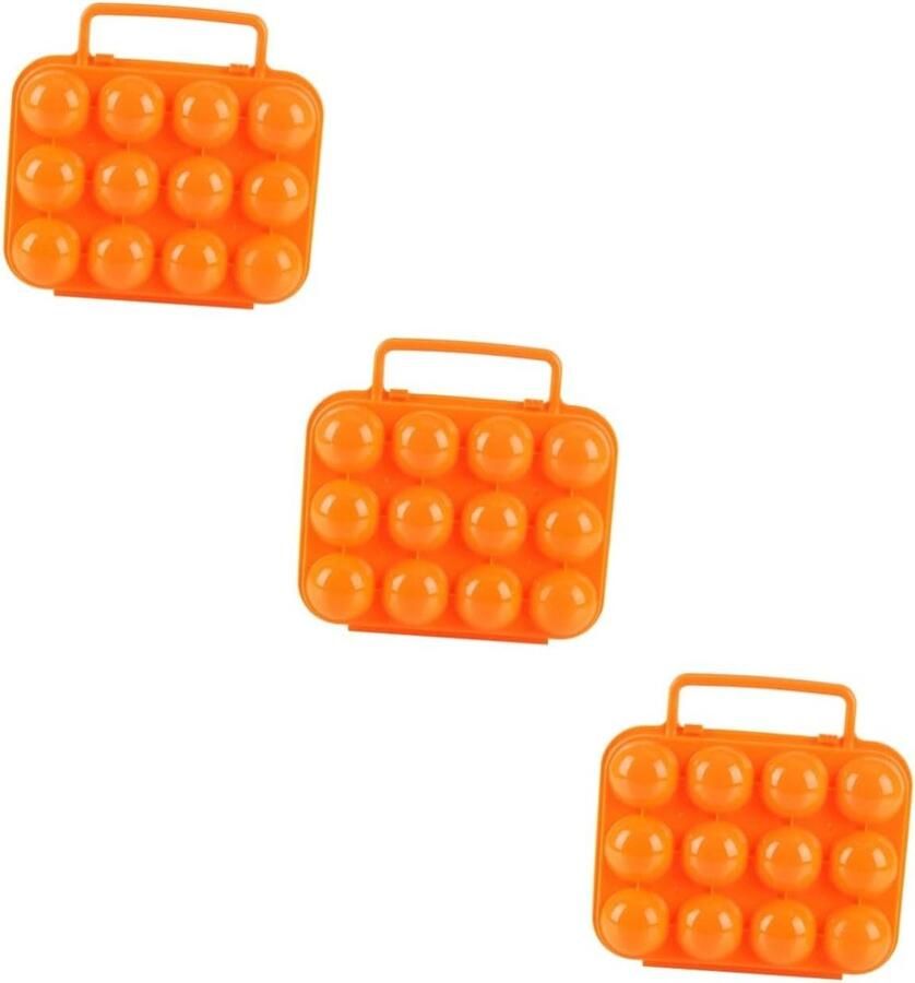 Eierhouder Eierdoos Eierbox Eieren Meenemen Inklapbaar met Handvat 20 cm Oranje