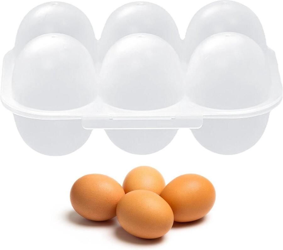 Eierhouder Eierdoos Eiermand Eieren Bewaren Transparant Ontwerp 6 roosters Meerkleurig