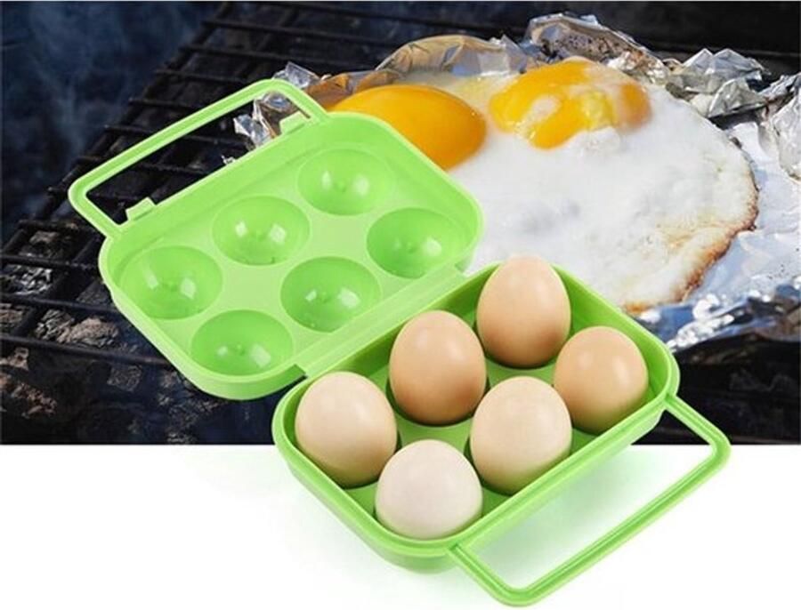 Eierhouder Eierdoos Kamperen Picknick Schokbestendig Ontwerp 6 Eieren Oranje