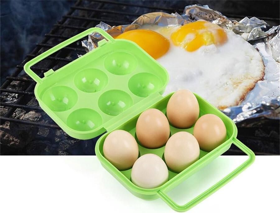 Eierhouder Eierdoos Kamperen Picknick Schokbestendig Ontwerp 6 Eieren Oranje