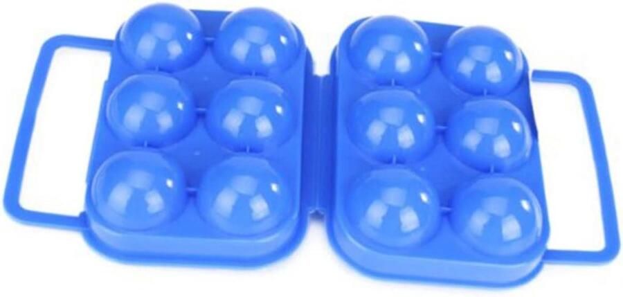 Eierhouder Eierdoos Veilig Vervoeren Met Handvat Voor 6 Eieren Blauw