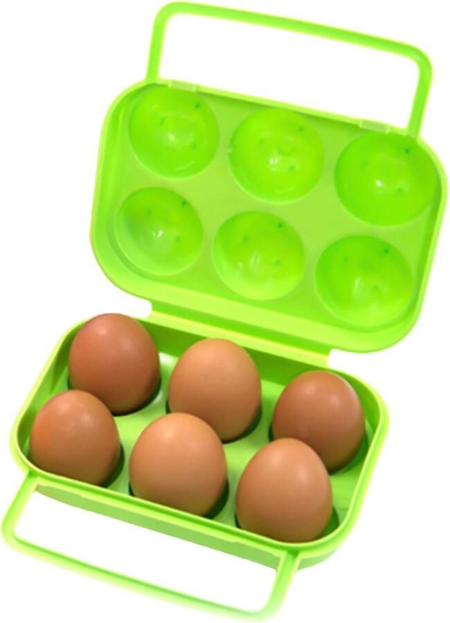 Eierhouder Eierdrager Picknick en Reizen Drukbestendig 6 Eieren Blauw