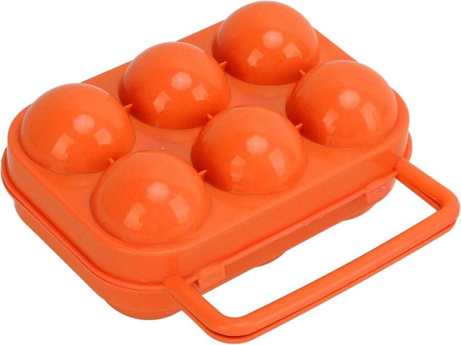Eierhouder Eierkistje Picknick Kamperen Onbreekbaar ABS Voor 6 eieren Oranje