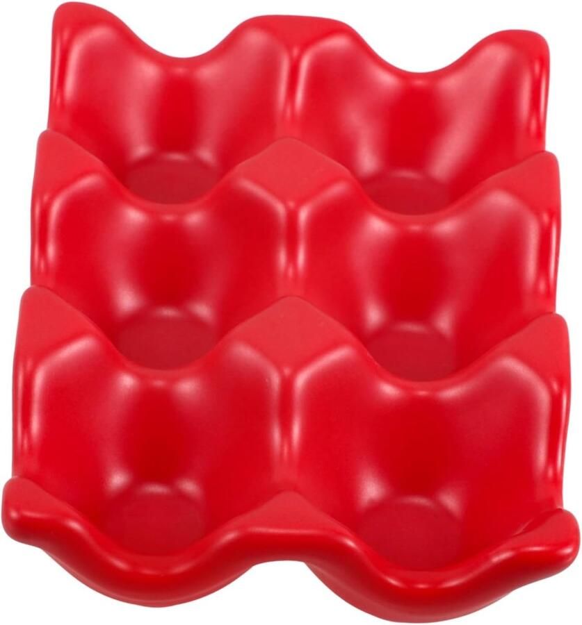 Eierhouder Eierrekje Keuken Decoratie Keramische Constructie 6 Eieren Rood