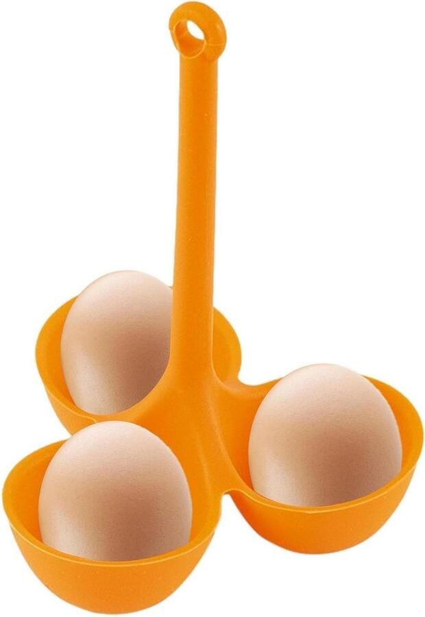 Eierhouder Eierrekje Stomer Eieren Pocheren Hittebestendig Siliconen 142 x 85 x 81 cm Oranje