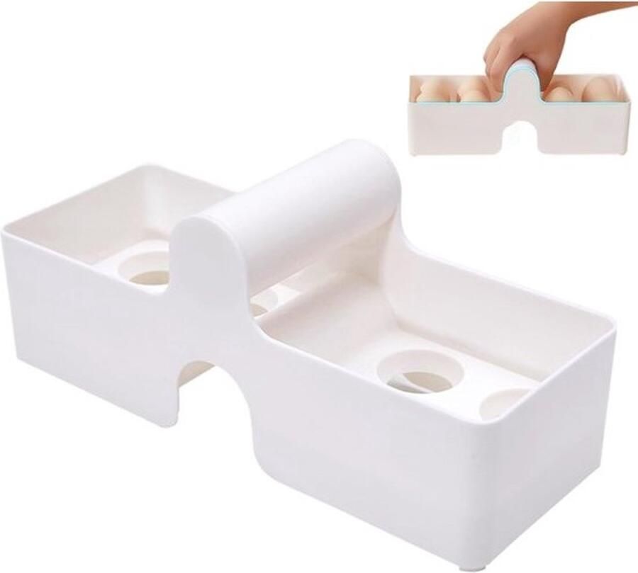 Eierhouder Eierschaal houder Keuken buiten Gebogen handvat 12x10x12 cm Wit