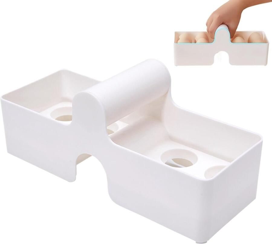 Eierhouder Eierschaal houder Keuken buiten Gebogen handvat 12x10x12 cm Wit