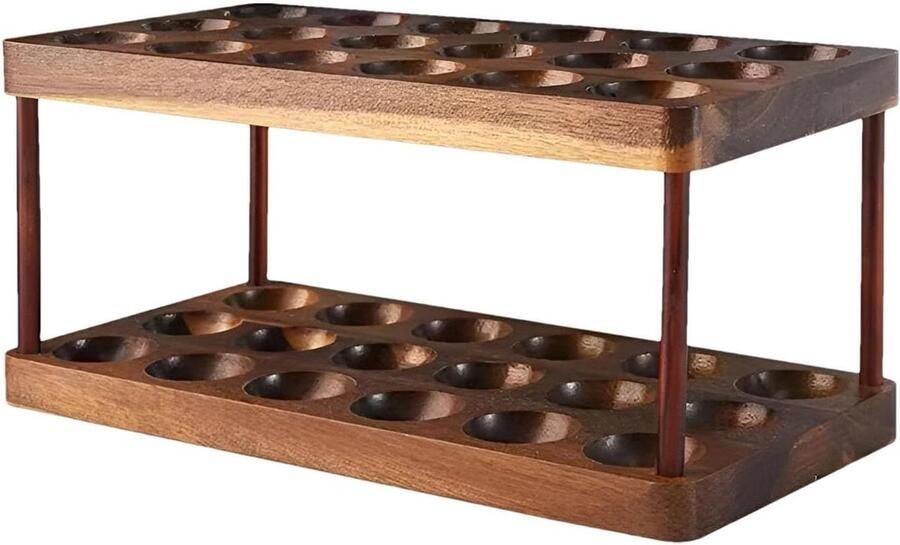 Eierhouder Hout Eierdienblad Opslag Keuken Organiseren Stapelbaar Ontwerp 36 Eieren Houtkleurig