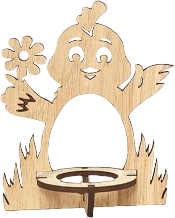 Eierhouder Hout Eierdopjeshouder Paasdecoratie Paasontbijt Versieren Dierenvorm Ontwerp 11-16 cm Niet gespecificeerd