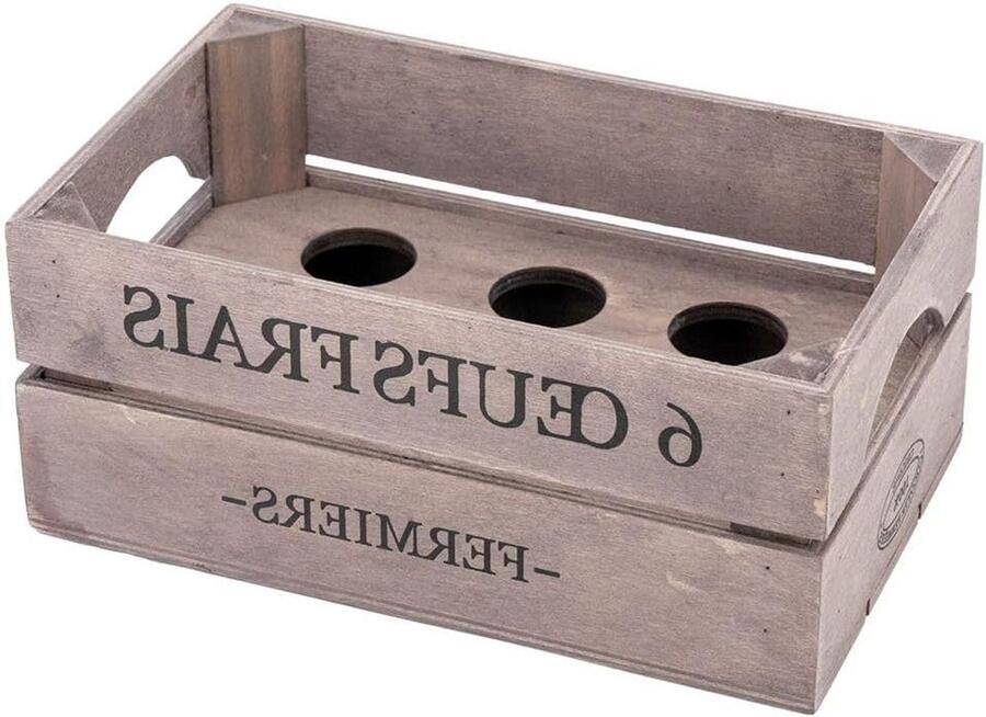 Eierhouder Hout Eierrekje Opslag Keuken Organiseren Voor 6 Eieren 20 x 12 cm Houtkleur