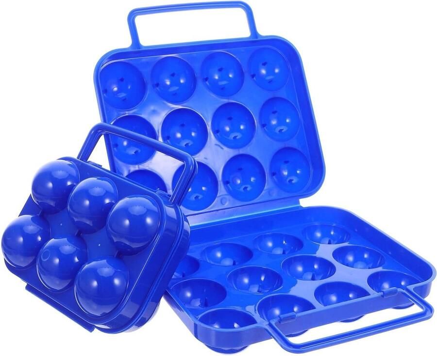 Eierhouder Kamperen Eierdoos Buiten Eieren Vervoeren Schokbestendig Plastic 6 en 12 Vakjes Grijs
