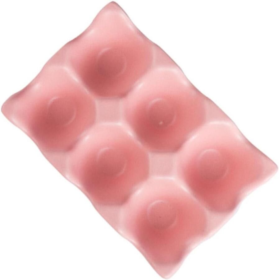 Eierhouder Keramiek Eierplateau Opslag Keuken Organiseren Voor 6 Eieren 14.5x9.5x3 cm Roze