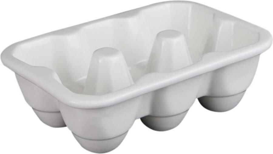 Eierhouder Keramiek Eierrek Koelkast Eieren Bewaren 6 Ronde Sleuven 1650x1100x500cm Wit
