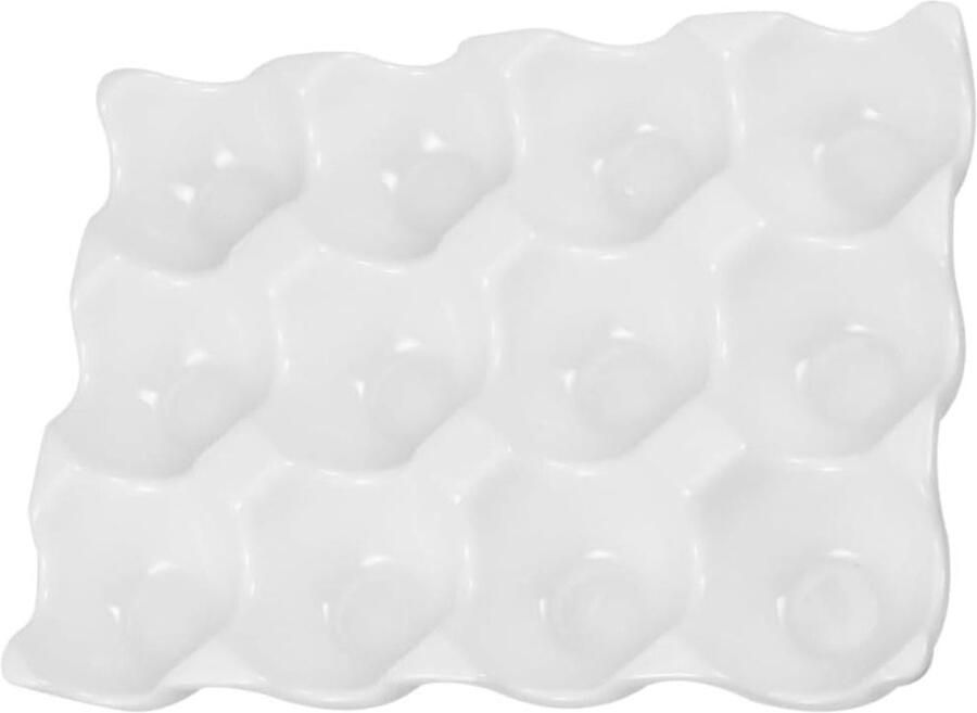 Eierhouder Keramiek Eierrekje Keuken Eieren Bewaren 12 Eieren Capaciteit 19.5 cm Wit