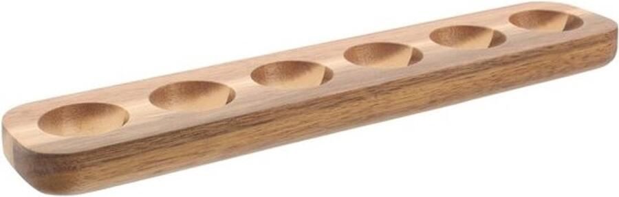 Eierhouder Keuken Houten Dienblad Eieren Opbergen Met Compartimenten 32 cm Lengte Houtkleur