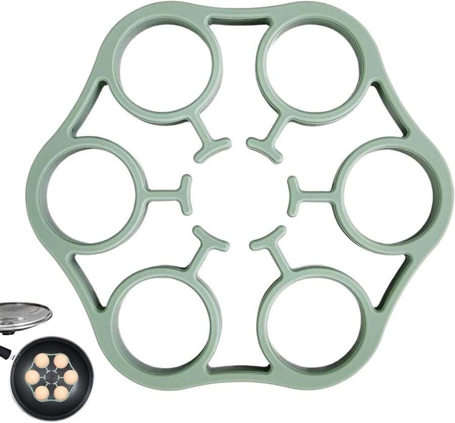 Eierhouder Koken Stoombak Eieren Koken en Serveren Voedselveilig Siliconen 14 cm Diameter Groen