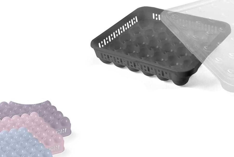 Eierhouder met deksel Opslag voor eieren Keuken organiseren Ruimtebesparend ontwerp 32x26x7 cm Keuze uit 4 kleuren