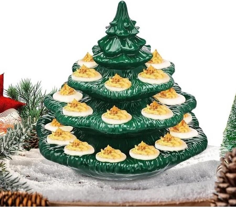 Eierhouder met deksel Serveerschaal voor eieren Voor feestelijke presentatie Stapelbaar herbruikbaar 20-24 cm