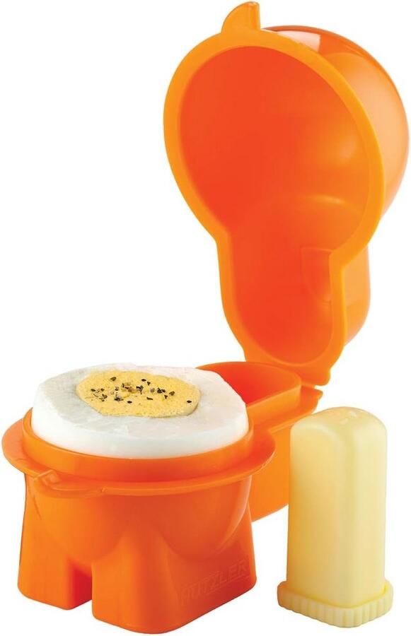 Eierhouder Onderweg met Zoutstrooier Secure Reisdoos voor Gekookt Ei