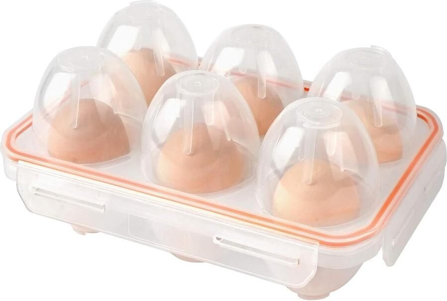 Eierhouder Opbergdoos Kamperen Wandelen Schokbestendig Handvat 20 x 19 x 7 cm Groen