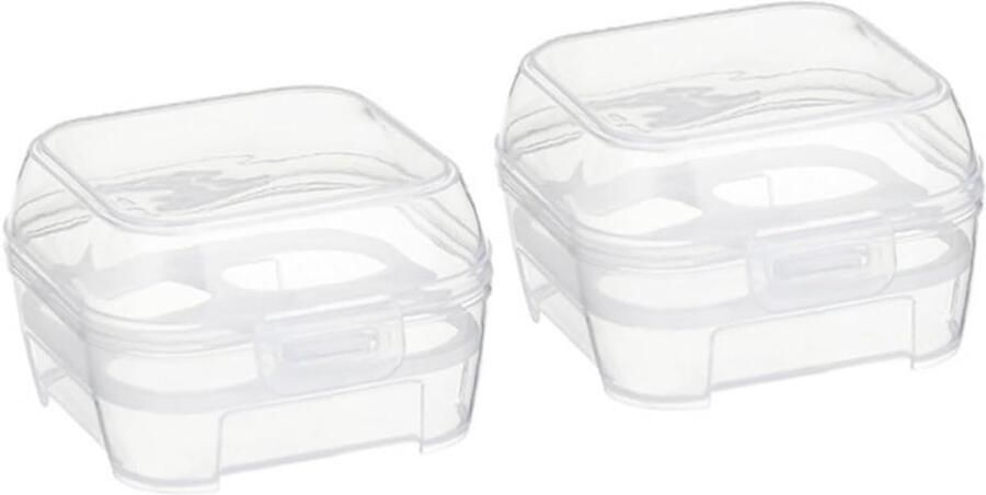 Eierhouder Outdoor Draagbare Eierdoos Kamperen en Picknick Vier Vaks Indeling 10x10x7 cm Transparant