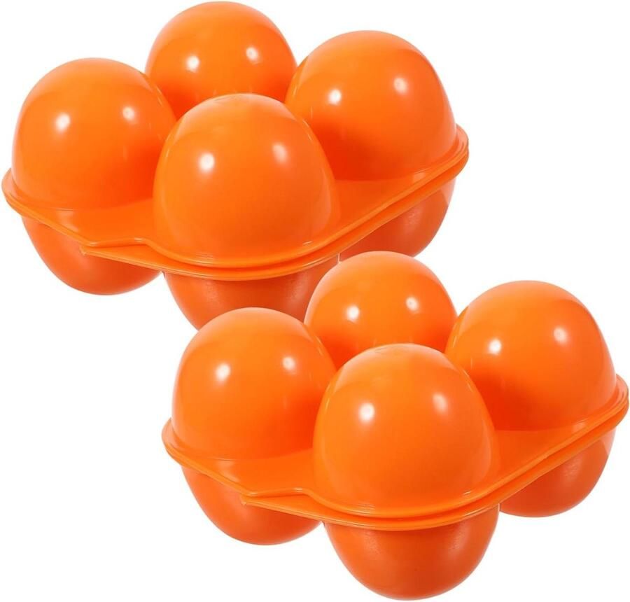 Eierhouder Outdoor Eierdoos Camping Eieren Bewaren Groef Anti-breuk 6 Eieren Oranje