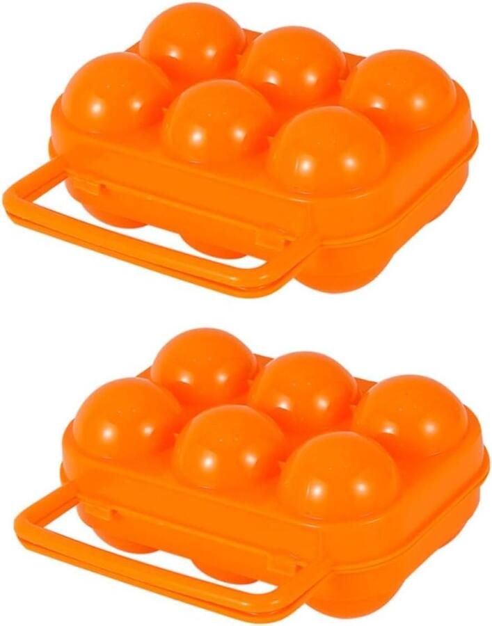 Eierhouder Outdoor Eierdoos Camping Eieren Transport Beschermt Tegen Breuk 6 Eieren Oranje