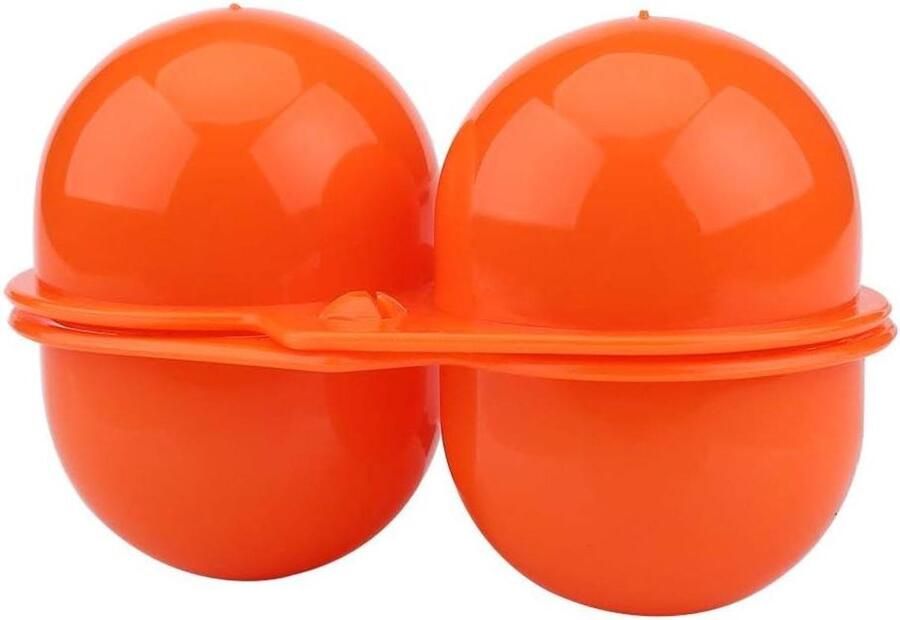 Eierhouder Plastic Eierdoos Camping Buiten Eieren Vervoeren Twee Vaks Ontwerp 2 Eieren Oranje