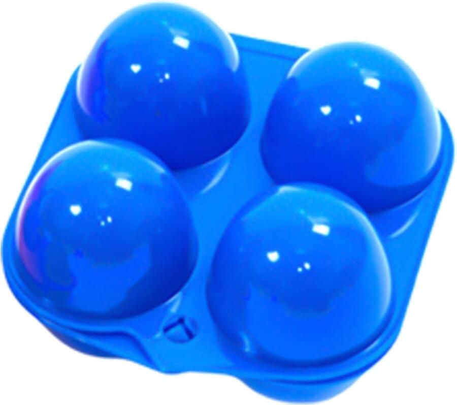 Camping Eierhouder Eierdoos Reizen Eieren Transporteren Drukbestendig Ontwerp 4 Roosters Blauw - Foto 2