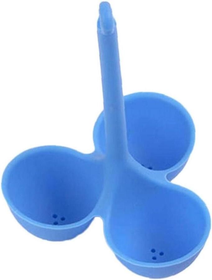 Eierhouder Siliconen Keuken Gadget Eieren Koken Golvend Structuurontwerp 10x10x14.5cm Blauw