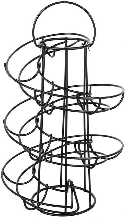 Eierhouder Spiraal Dispenser Houder Eieren Opbergen Verse Eieren Eerst 18x18x30.5 cm Zwart