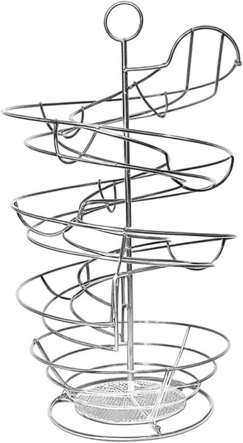 Eierhouder Spiraal Keukenmand Keuken Organiseren Draaibaar Design Houdt 36 Eieren Zilver