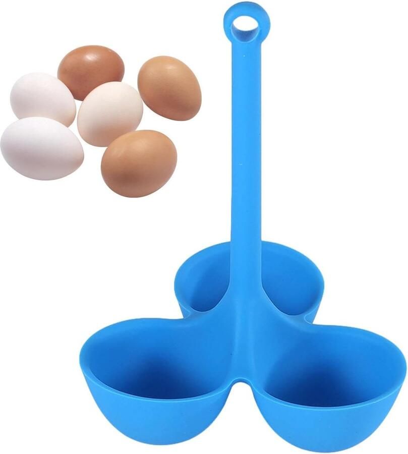 Eierhouder Stoomrek Koken en pocheren Hittebestendig siliconen 14.2 cm Donkerblauw