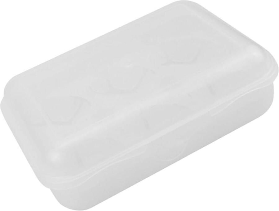 Eierhouder Transparant Eierdoos Camping Eieren Bewaren Stabiel en Beschermend 20x14x6.5cm Wit