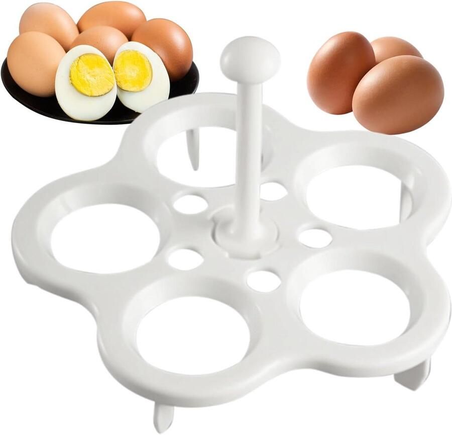 Eierhouder voor Pan Stoomrek Eieren Koken Optimale Warmtecirculatie 5 Gaten Wit