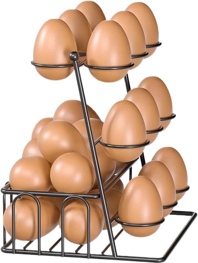 Eierhouder Werkblad Keuken Organisatie Orde Scheppen Drie Niveaus 20 Eieren Zwart