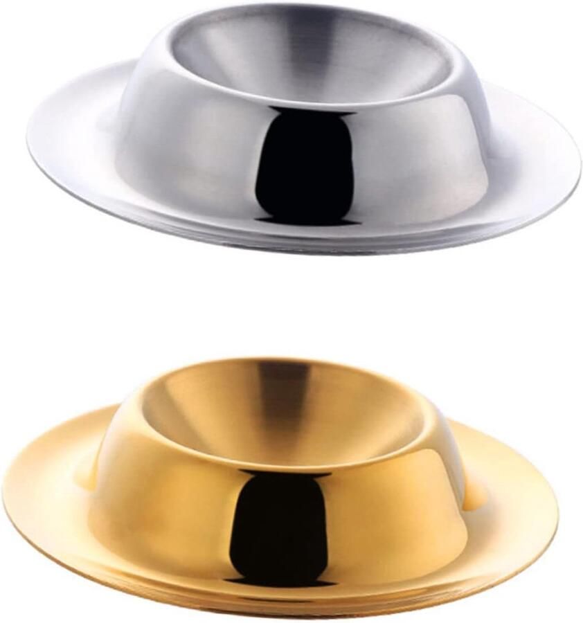 Eierhouders 2 Stuks Eierrekje Tafel Ontbijt Bereiden Roestvrij Staal 8.6 x 4.5 cm Zilver