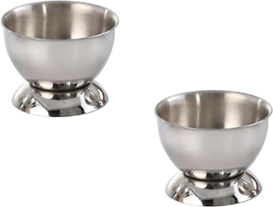 Eierhouders Eierdopjes Ontbijt Serveren Modern Design 2 Stuks Zilverkleurig