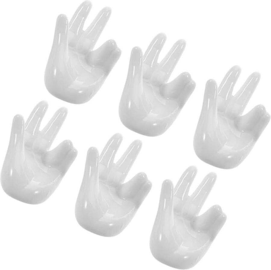 Eierhouders Handvorm Eierdopjes Houder Paasdecoratie Creatief Handontwerp 6 Stuks Wit