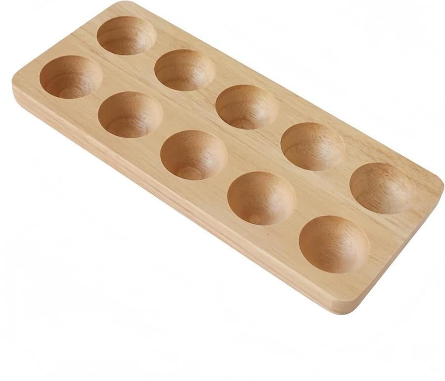 Eierhouders Massief Hout Eierrek Houder Keuken Opbergen Natuurlijke Nerf Uniek 10 Stuks 25cm Licht