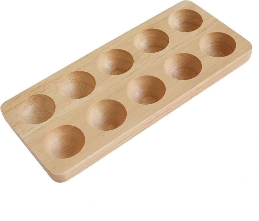 Eierhouders Massief Hout Eierrek Keuken Eieren Opbergen Natuurlijke Nerf Uniek 10 Stuks 25cm Licht