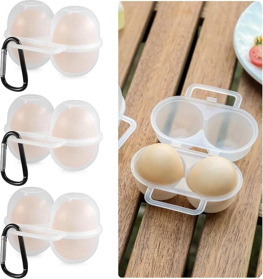 Eierhouders Set Draagbare Eierboxen Veilig Vervoer Eieren Stapelbaar Ontwerp 16 x 10 x 2 cm Zwart