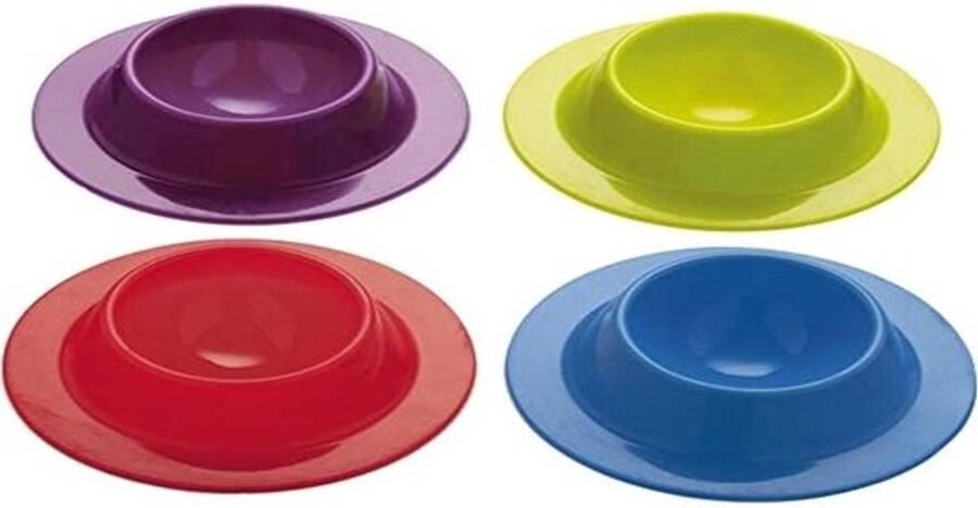 Eierhouders Set Voor ontbijt Eieren Presenteren Antislip Siliconen 4 Stuks Multicolor