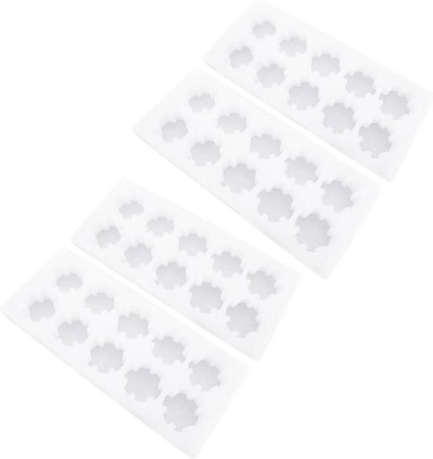 Eierhouders van schuimrubber voor 10 eieren 2 stuks wit