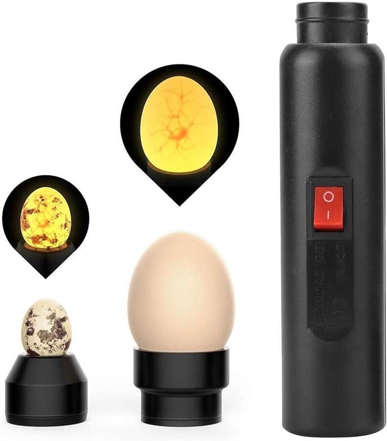 Eierkaars LED Ei tester Incubatorlamp Ontwikkeling Eieren Controleren Twee Maten Kaarsen deksels 15 cm Zwart