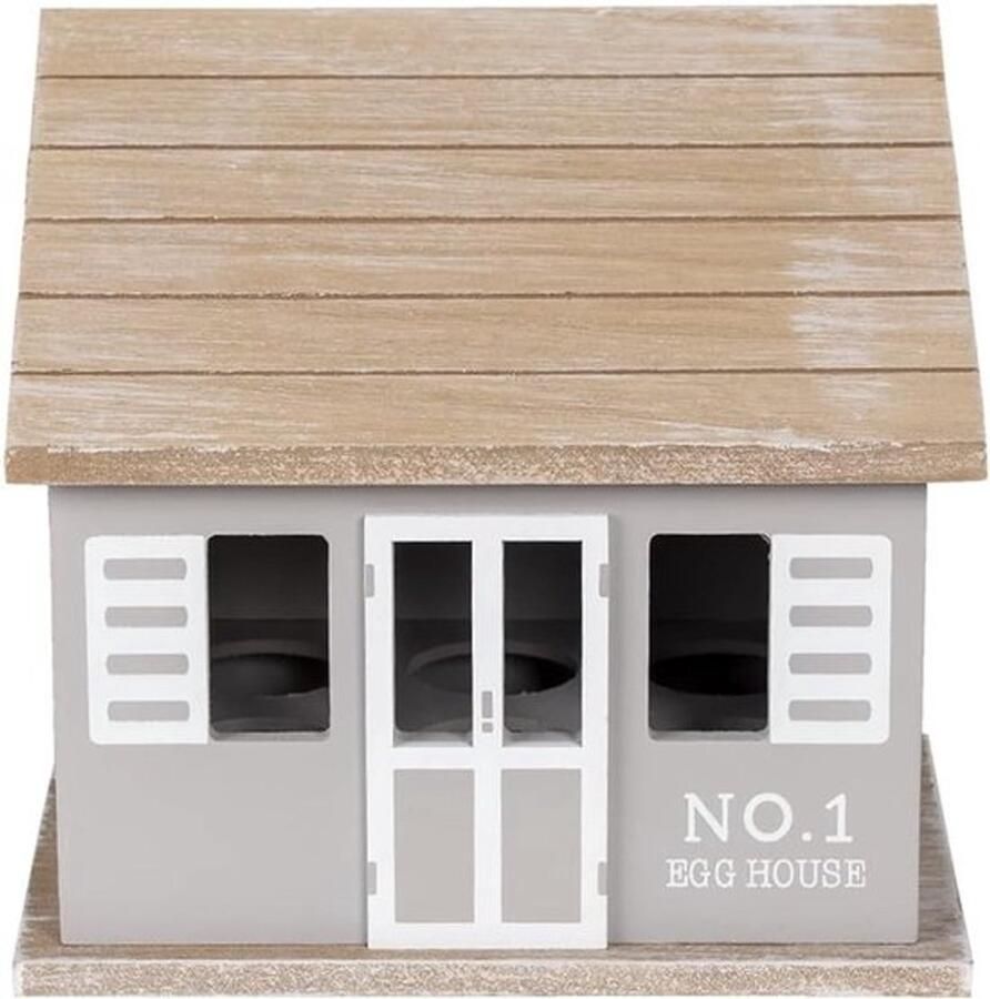 Eierkastje Huis Eierhouder Rek Keuken Opbergen Landelijke Stijl 20x14x18 cm Grijs Bruin