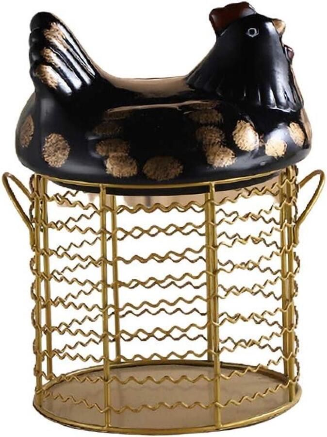 Eierkip mand Opbergmand decoratie Keuken opbergen Met kippenfiguur 30 eieren Stijl 6